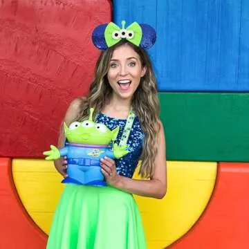 UNSPAZ Mouse Ears Headbands, Sequin Mouse Ears for Women Girls Boys, Shiny Bow Headband for Cosplay Party Decorations Hair Accessories (Blue)