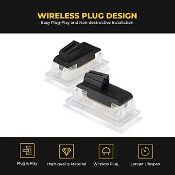 BougeRV for Tesla Interior LED Lights Bulbs Kit, Ultra-Bright Easy-Plug with Prying Tool Tesla Model Accessories Replacement Lights Fit for Tesla Model 3 Model S Model Y Model X (4 Packs White)