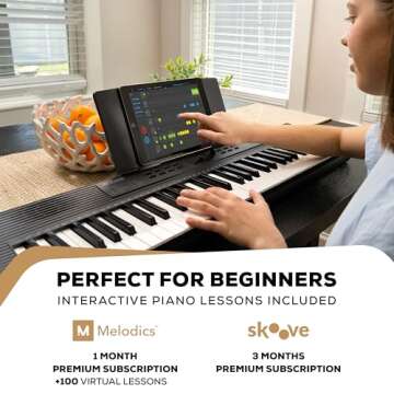 Alesis Melody 61 MK4 Keyboard Piano for Beginners with 61 Keys Speakers, Tablet/Sheet Music Stand, 3...