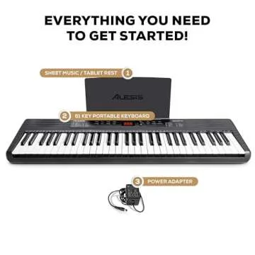 Alesis Melody 61 MK4 Keyboard Piano for Beginners with 61 Keys Speakers, Tablet/Sheet Music Stand, 300 Sounds and Music Lessons