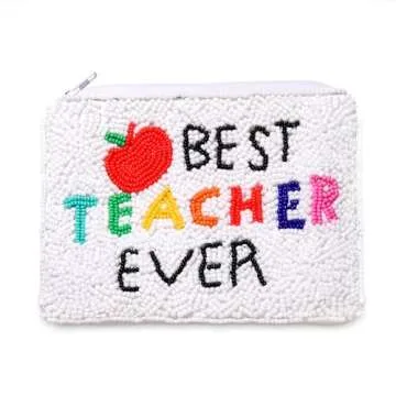 Handmade Teacher Beaded Coin Purse for Appreciation Gifts
