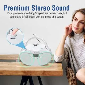 Nextron Portable Stereo Boombox with Bluetooth and CD
