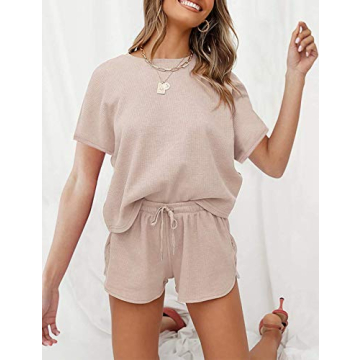 MEROKEETY Women's Waffle Pajama Set for Luxurious Comfort