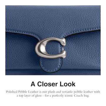 Coach Polished Pebble Leather Tabby Shoulder Bag 20, Sky Blue