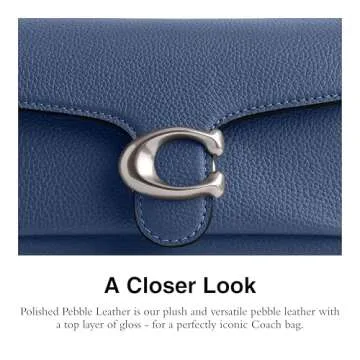 Coach Polished Pebble Leather Tabby Shoulder Bag 20, Sky Blue