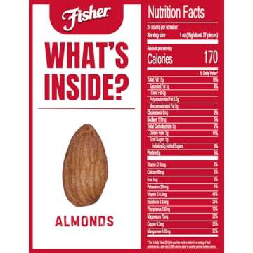 Fisher Oven Roasted Never Fried Almonds - Healthy, Delicious, Gluten-Free Snack