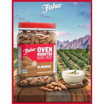 Guilt-free Fisher Oven Roasted Almonds, 24 Ounces