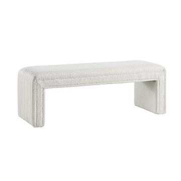 Elegant Boucle Fabric Bedroom Bench – Versatile Seating Solution