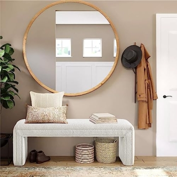 Modern Boucle Fabric Bedroom Bench for Stylish Homes