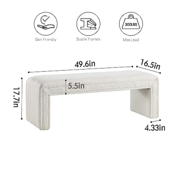 Modern Boucle Fabric Bedroom Bench for Stylish Homes