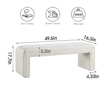 Modern Boucle Fabric Bedroom Bench for Stylish Homes