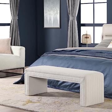 Modern Boucle Fabric Bedroom Bench for Stylish Homes