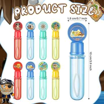 Arrowbash 24 Pcs Pirate Party Favors Bulk Mini Bubble Wands for Kids Toddlers Birthday Party Gifts O...