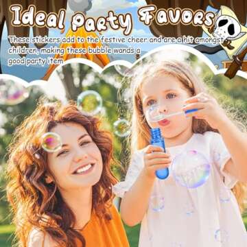Arrowbash 24 Pcs Pirate Party Favors Bulk Mini Bubble Wands for Kids Toddlers Birthday Party Gifts Outdoors Activity Prizes Halloween Supplies