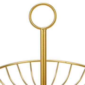 3 Tier Fruit Basket Bowl Fruit Basket Countertop Metal Fruit Stand Holder Metal Fruit Bowl Stand Holder Organizer for Fruits Snacks Vegetables (Gold)