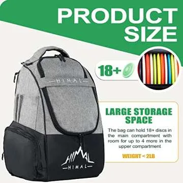 HIMAL Disc Golf Bag - Durable Backpack for 22+ Discs