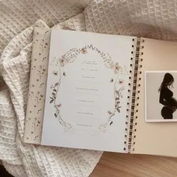 Peachly Pregnancy Journal - Linen Pregnancy Book to Capture Every Milestone - Pregnancy Must Haves - Baby Book Keepsake Pregnancy Journals For First Time Moms and Experienced Moms