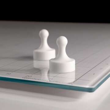 GLASSBOARD STUDIO Glass Craft Mat - Magnetic, Heat & Scratch Resistant - For Crafting, Cutting, Painting, Mixed Media Artwork - Grid Lines, Non-Slip Rubber Feet (True White 24"L x 36"W)