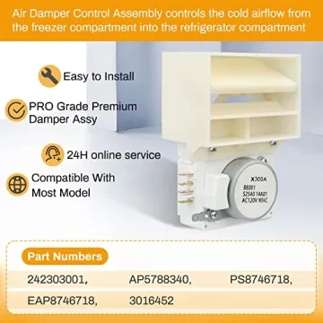 Frigidaire & Crosley Refrigerator Damper Assembly 242303001