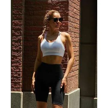 RUNNING GIRL Strappy Sports Bra with Crisscross Back for Women