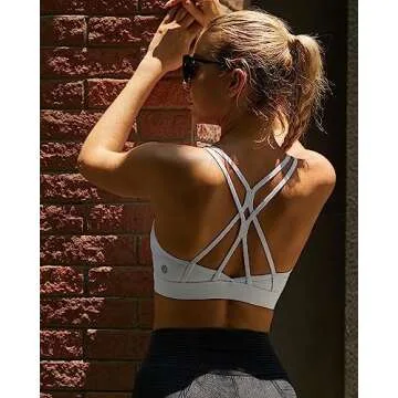 RUNNING GIRL Strappy Sports Bra with Crisscross Back for Women