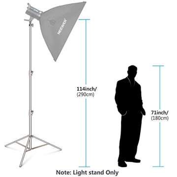 Neewer 3-pack Stainless Steel Light Stand with 1/4-inch to 3/8-inch Universal Adapter 39-102 inches/99-260 centimeters Foldable Support Stand for Studio Softbox,Umbrella,Strobe Light,Reflector,etc