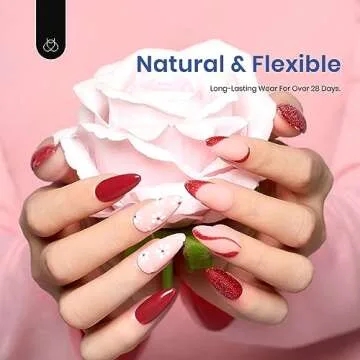 Beetles Gel Nail Kit Easy Nail Extension Set Etch X Nail Tips 500Pcs Half Matte Pre-filed Medium Almond Nail Tips with 5 in 1 Mutipurpose Glue Gel Base Uv Led Nail Lamp DIY Manicure Art
