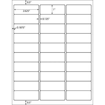 SJPACK 30-up Mailing Labels 3000 Stickers for Office and Home