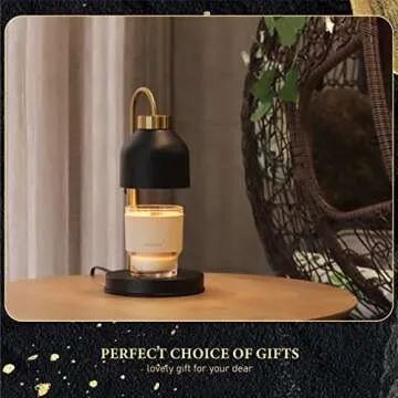 AIKUT Candle Warmer Lamp, with 2 Bulbs,Timer & Dimmer,Height Adjustable Electric Top Candle Melter,Compatible with Large Yankee Candle Jars,3 Wick Candles,Black,110-120v