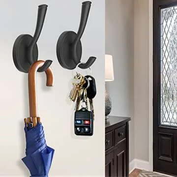 High-Quality TOFIIGREM Black Wall Hooks for Organizing