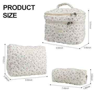 NOYINMIN Cute Makeup Bag Set for Women - 3 Pcs Premium Organizer