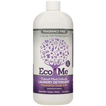 Eco-me Plant Based Concentrated Laundry Detergent, Fragrance-Free, Clear, Unscented, 32 Fl.Oz