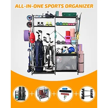 PLKOW Golf Storage Rack, Extra Large Sports Organizer