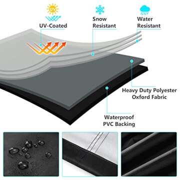 Outdoor Chair Covers, 2 Pack Waterproof Stackable Dust Rain Snow-Proof High Back Patio Covers - Fits 4-6 Stackable Dining Chairs, 25'W x 25'D x 47'H