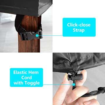 Outdoor Chair Covers, 2 Pack Waterproof Stackable Dust Rain Snow-Proof High Back Patio Covers - Fits 4-6 Stackable Dining Chairs, 25'W x 25'D x 47'H