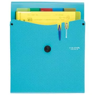 Five Star Expanding File Folder, 5-Pocket Vertical Expandable File Folder, Teal (72502)