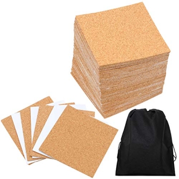 Resinta 80 Pack Self-Adhesive Cork Squares for Crafting