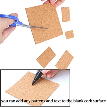 Resinta 80 Pack Self-Adhesive Cork Squares for Crafting