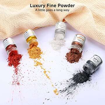 Nomeca Edible Luster Dust, 8 Grams Food Grade Gold Cake Dust Metallic Shimmer Christmas Food Coloring Powder for Cake Decorating, Baking, Fondant, Gumpaste, Chocolate, Candy, Drinks, Cookies - Gold