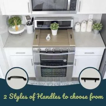 Noodle Board Stove Covers with Handles, Durable Extra Thick Laminate Wood Handmade Cookware, Counter Space Top Covers for Electric Stoves & Sink Farmhouse Rustic Decorative Tray for Kitchen