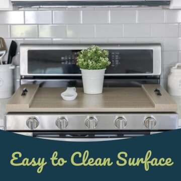 Noodle Board Stove Covers with Handles, Durable Extra Thick Laminate Wood Handmade Cookware, Counter Space Top Covers for Electric Stoves & Sink Farmhouse Rustic Decorative Tray for Kitchen