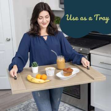 Noodle Board Stove Covers with Handles, Durable Extra Thick Laminate Wood Handmade Cookware, Counter Space Top Covers for Electric Stoves & Sink Farmhouse Rustic Decorative Tray for Kitchen