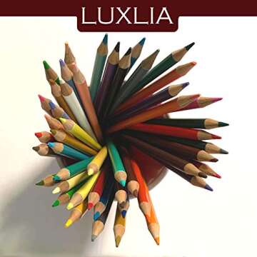 Luxlia Professional Watercolor Pencils, Set of 48, Multi Colored Art Drawing Pencils and Brush in Bright Assorted Shades, Ideal for Coloring, Blending and Layering, Watercolor