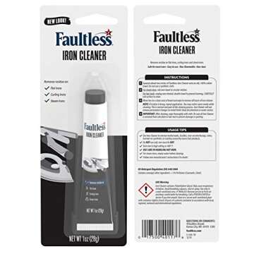 Faultless Hot Iron Cleaner, Non-Toxic Steam Iron Cleaner, Removes Melted Fabrics, Glue, Hard Water, ...