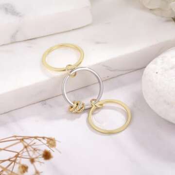 Elegant 18k Gold Stackable Rings Set for Women