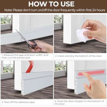 Door Draft Stopper Weather Stripping: Ohuhu Under Door Bottom Seal Strip Sweep Blocker Gap Filler Flexible Noise Insulation Draft Guard for Bottom of Door Garage Exterior Interior Door 39" L x 2" W