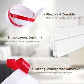 Door Draft Stopper Weather Stripping: Ohuhu Under Door Bottom Seal Strip Sweep Blocker Gap Filler Flexible Noise Insulation Draft Guard for Bottom of Door Garage Exterior Interior Door 39" L x 2" W