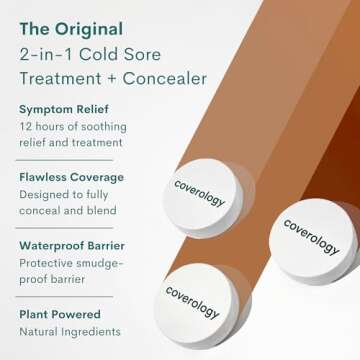 Coverology Cold Sore Treatment & Cold Sore Concealer - Lightweight Treatment & the Best Full Coverag...