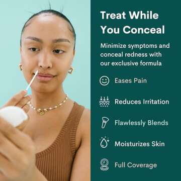 Coverology Cold Sore Treatment & Cold Sore Concealer - Lightweight Treatment & the Best Full Coverage Cold Sore Cover Up Makeup to Help Disguise and Soothe - Light