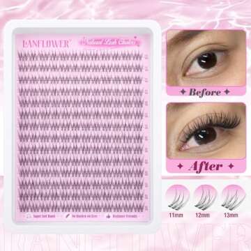 Natural Lash Clusters - Lightweight Clear Band Eyelash Extensions 168pcs